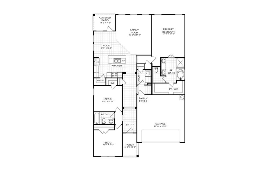 2D floor plan layout for the Rosewood Colony At Pinehurst Signature by Brohn Homes in Colony at Pinehurst, Pinehurst, TX (Image 3). 2D floor plan layout for the Rosewood Colony At Pinehurst Signature by Brohn Homes in Colony at Pinehurst, Pinehurst, TX (Image 3).