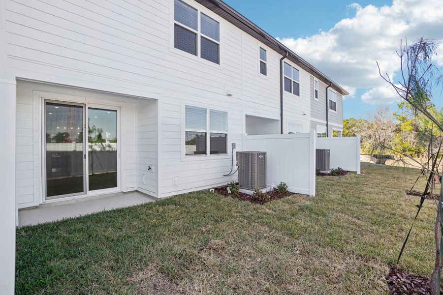 Homesite provides ample yard space and privacy fencing