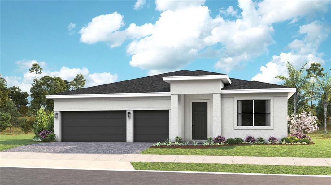 Front exterior of a new home in , Lady Lake, FL, highlighting curb appeal (Image 2).