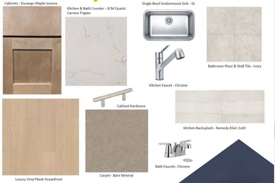 Sample of building materials used in homes in Marble Creek Crossing, Austin (Image 3).
