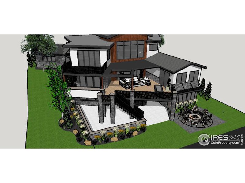 Aerial View of Back of Home Rendering