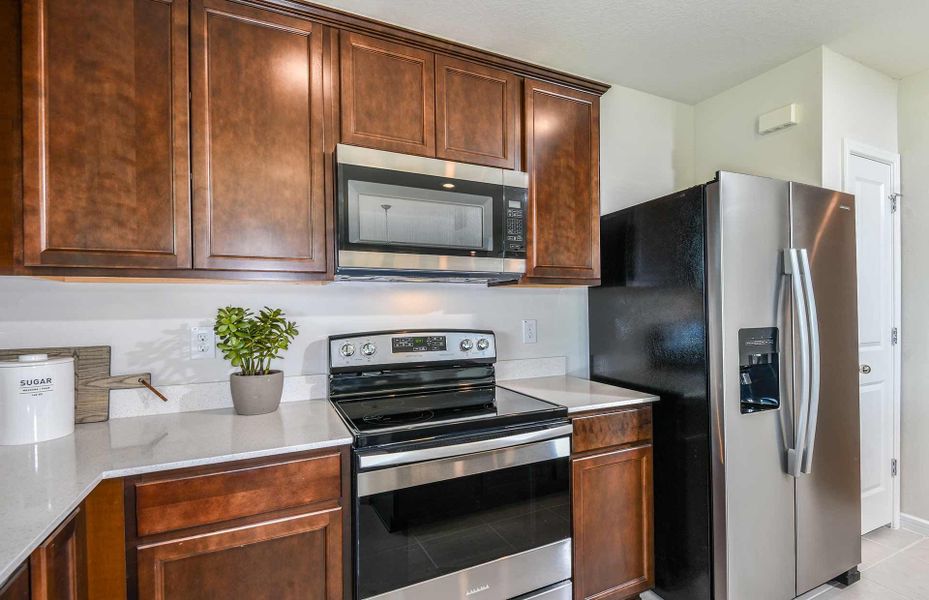 Kitchen with stainless steel appliances