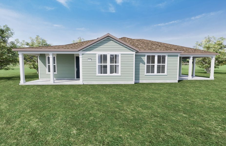 Exterior details and patio area of a home in Sun City Hilton Head, Bluffton (Image 3).