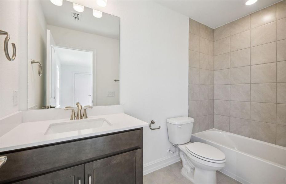 Upgraded secondary bathroom*real home pictured