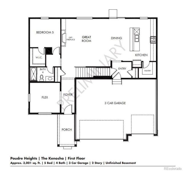 2D floor plan layout of this home in , Windsor, CO (Image 3).