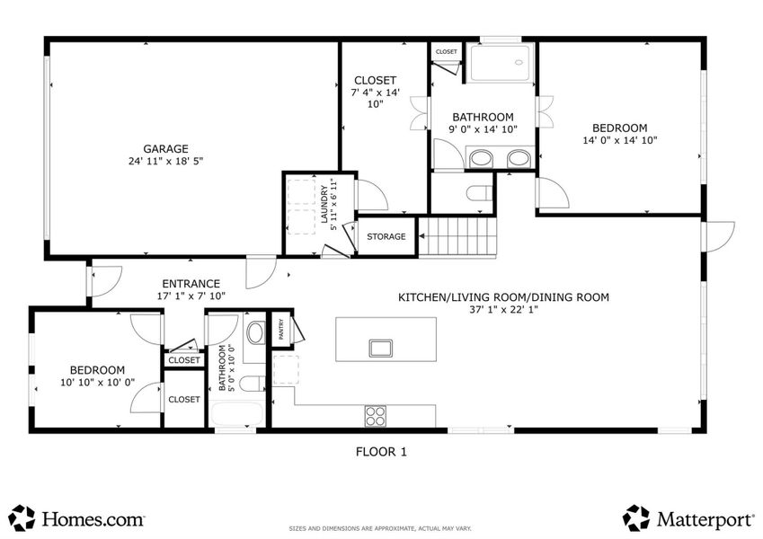 2D floor plan layout of this home in Sunterra, Katy, TX (Image 5).
