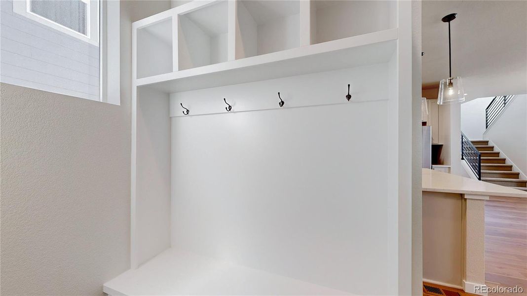 Mudroom Hall tree and cubbies