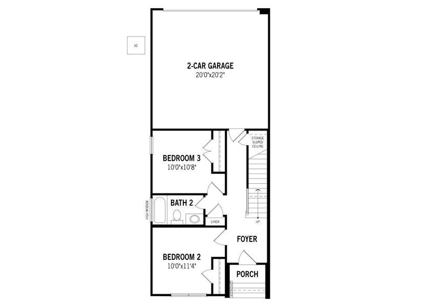 2D floor plan layout for the Bristol by Mattamy Homes in Collin Creek, Plano, TX (Image 3).