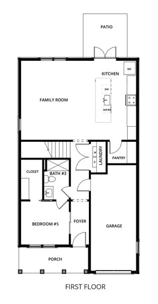 2D floor plan layout for the Pearl by Brock Built in Nautilus Pointe, Inlet Beach, FL (Image 5).