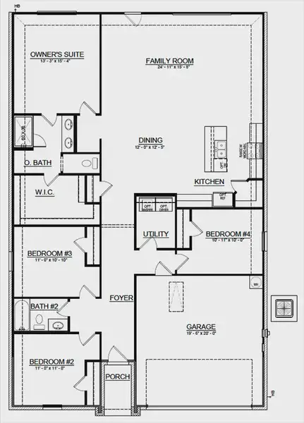 2D floor plan layout for the Grier by Cambridge Homes in Rolling Ridge, Van Alstyne, TX (Image 6).