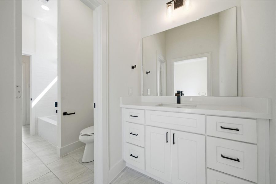 Jack n Jill bathroom between the secondary bedrooms.