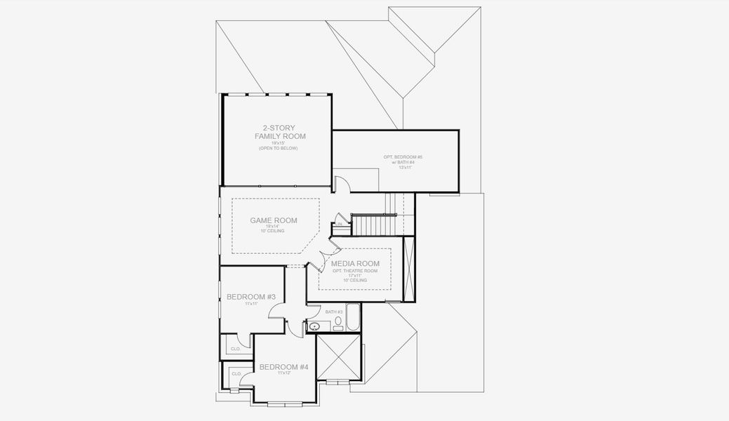 2D floor plan layout for the 3088W by Perry Homes in Devonshire 55', Forney, TX (Image 4). 2D floor plan layout for the 3088W by Perry Homes in Devonshire 55', Forney, TX (Image 4).