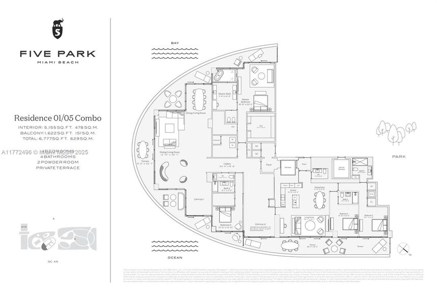2D floor plan layout of this home in , Miami Beach, FL (Image 5).
