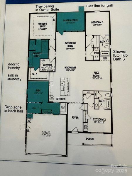 2D floor plan layout of this home in Sonata at Mint Hill, Mint Hill, NC (Image 3). 2D floor plan layout of this home in Sonata at Mint Hill, Mint Hill, NC (Image 3).