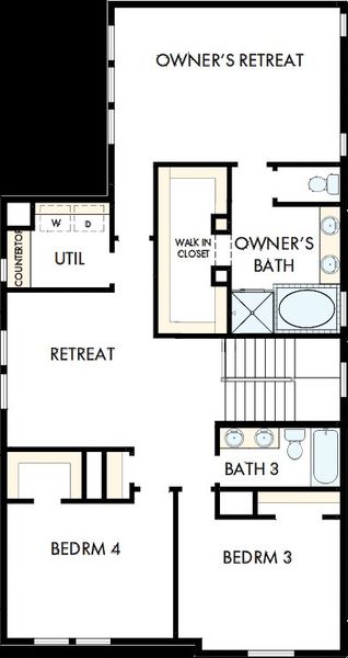 2D floor plan layout of this home in Pomona - Grove Row Collection, Manvel, TX (Image 3). 2D floor plan layout of this home in Pomona - Grove Row Collection, Manvel, TX (Image 3).
