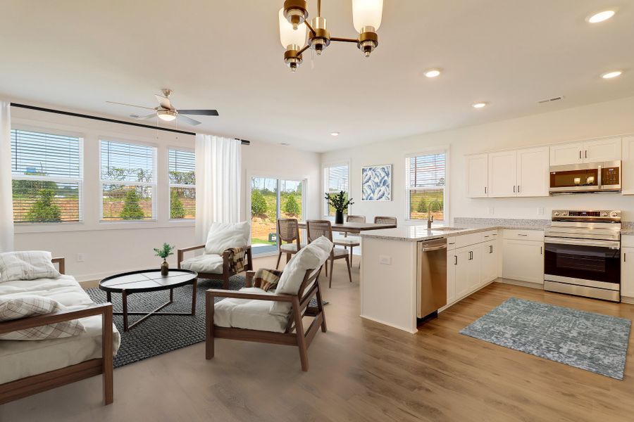 Furnished interior view inside a new home in Westgate Village Townes, Spartanburg (Image 3). Furnished interior view inside a new home in Westgate Village Townes, Spartanburg (Image 3).