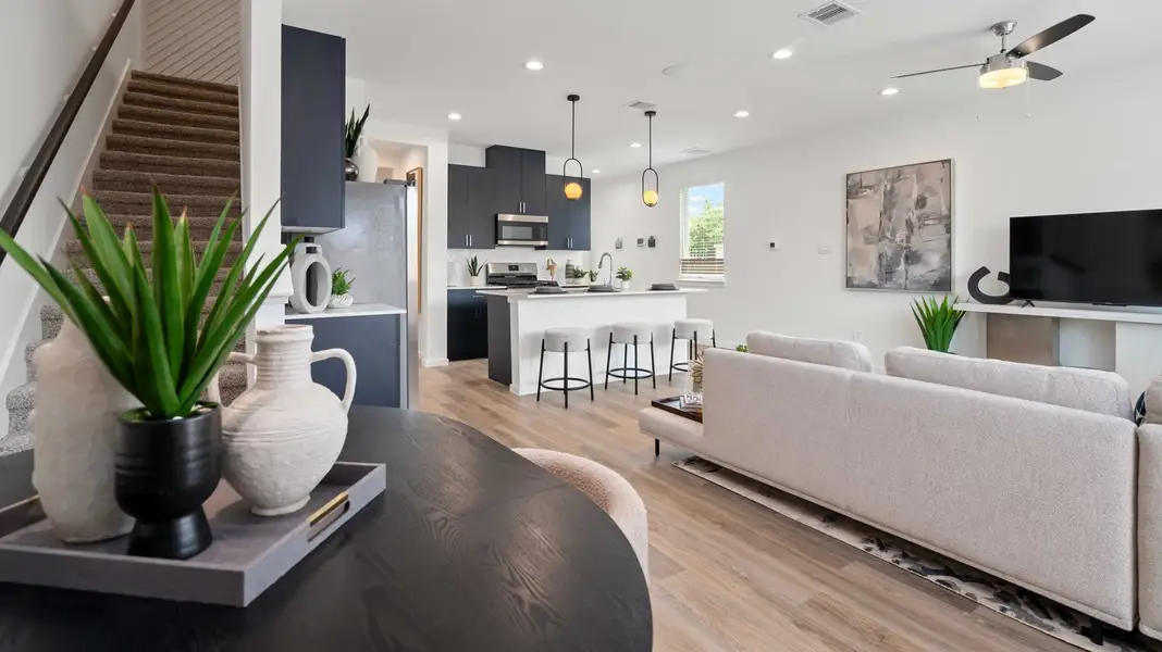 Representative furnished interior of a home built from the CEDAR by D.R. Horton in Alaia Crossing, Houston (Image 12). Representative furnished interior of a home built from the CEDAR by D.R. Horton in Alaia Crossing, Houston (Image 12).