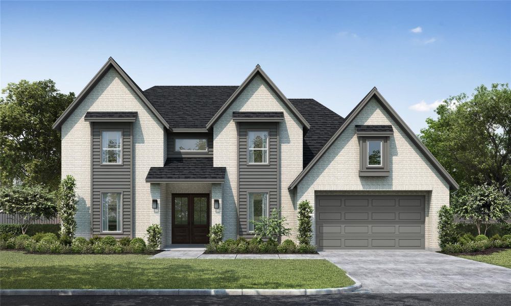 Front exterior of a new home in , Houston, TX, highlighting curb appeal (Image 1). Front exterior of a new home in , Houston, TX, highlighting curb appeal (Image 1).