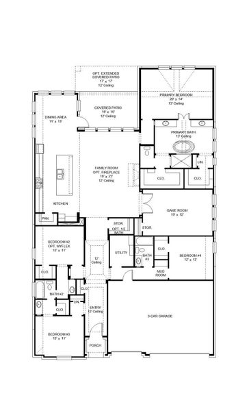 2D floor plan layout of this home in Sienna, Missouri City, TX (Image 4).