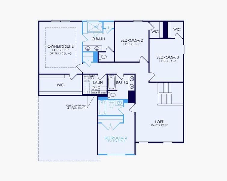 2D floor plan layout of this home in Traditions of Braselton, Jefferson, GA (Image 4).