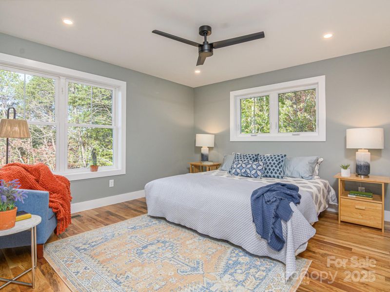 Primary Bedroom with Views Gets Great Natural Light