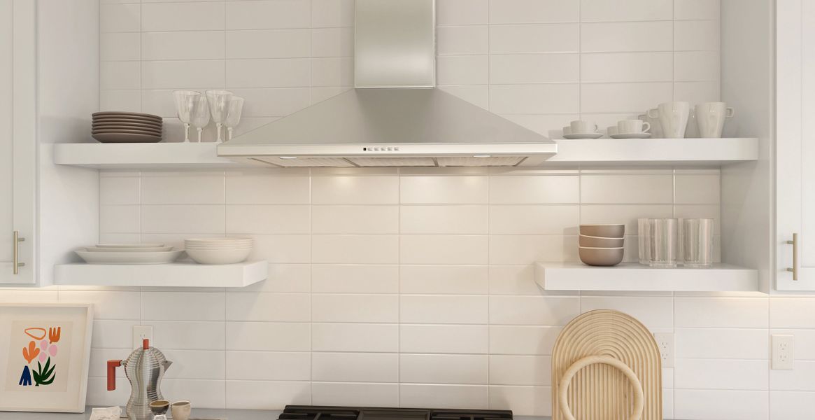 Kitchen with open shelving