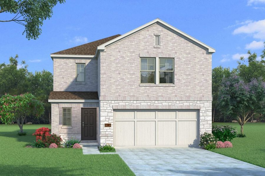 Representative exterior photo of a completed home built from the Montgomery Colony At Pinehurst by Brohn Homes in Colony at Pinehurst, Pinehurst, TX (Image 14).