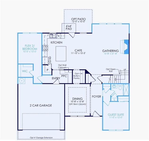 2D floor plan layout of this home in Rose Creek, Cumming, GA (Image 2). 2D floor plan layout of this home in Rose Creek, Cumming, GA (Image 2).