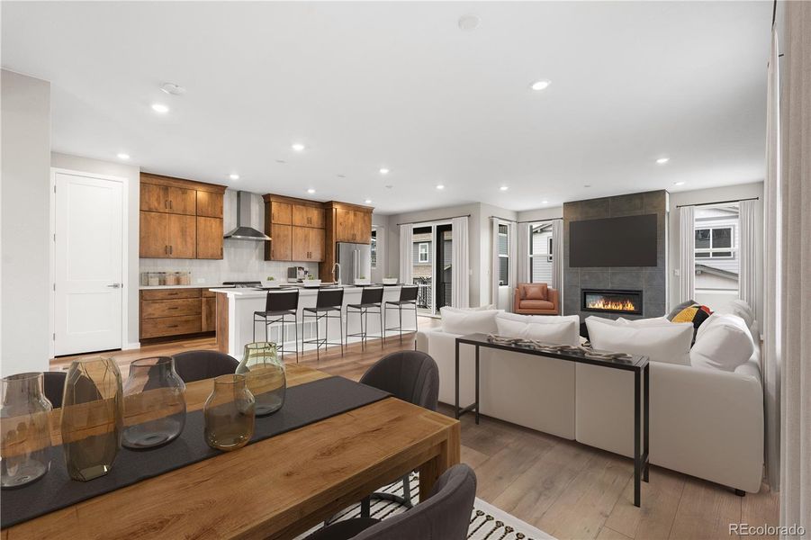 Furnished interior view inside a new home in Tribute at Lyric, Lone Tree (Image 8).
