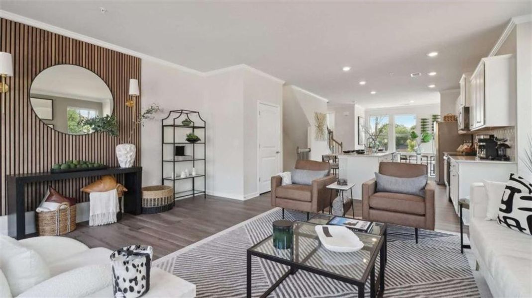 Furnished interior view inside a new home in Townes at Asbury, Hapeville (Image 17).