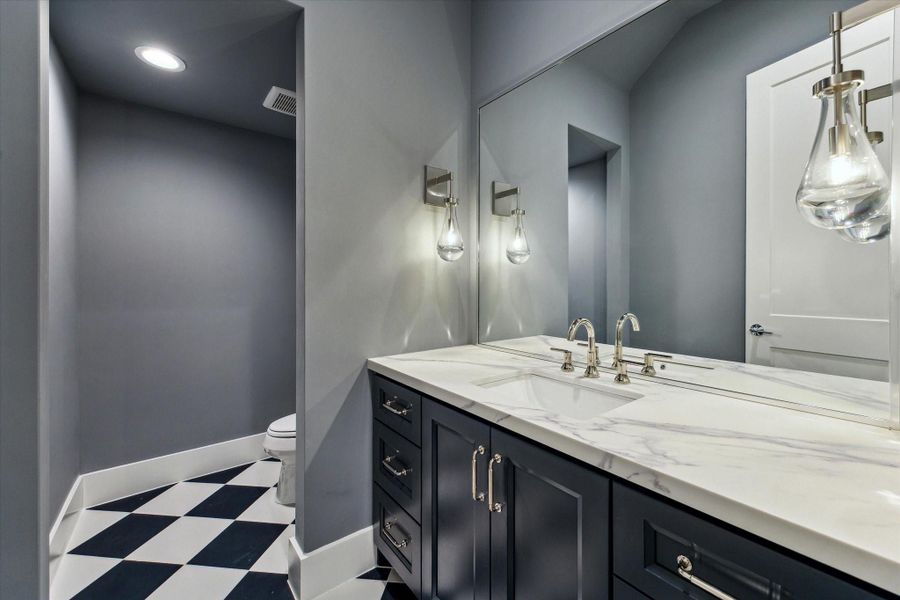 Gorgeous powder room for guests! Gorgeous powder room for guests!