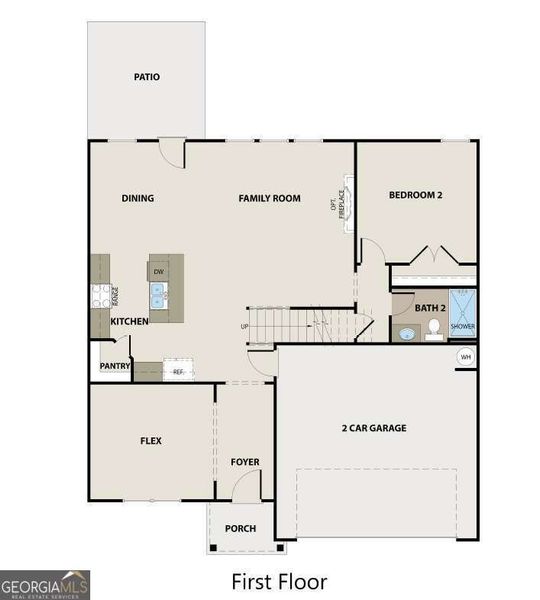 2D floor plan layout of this home in Killian Manor at The Adares, Adairsville, GA (Image 2). 2D floor plan layout of this home in Killian Manor at The Adares, Adairsville, GA (Image 2).
