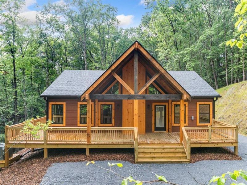 Front exterior of a new home in , Ellijay, GA, highlighting curb appeal (Image 16). Front exterior of a new home in , Ellijay, GA, highlighting curb appeal (Image 16).