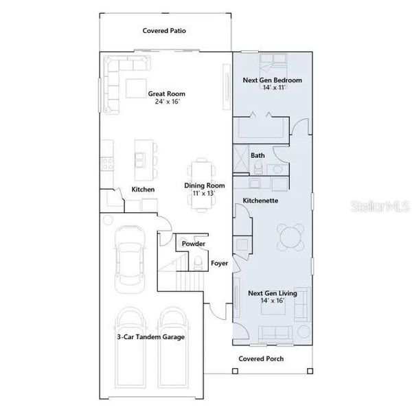 2D floor plan layout of this home in , Clermont, FL (Image 4).