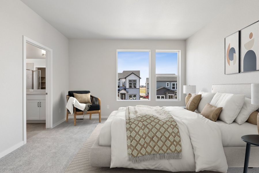 Furnished interior view inside a new home in Baseline Peaks Collection, Broomfield (Image 6).