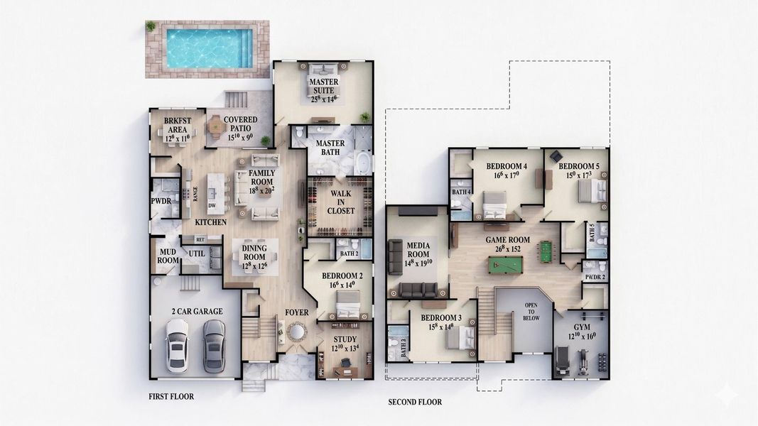 RENDERING OF POOL  NOT INCLUDED