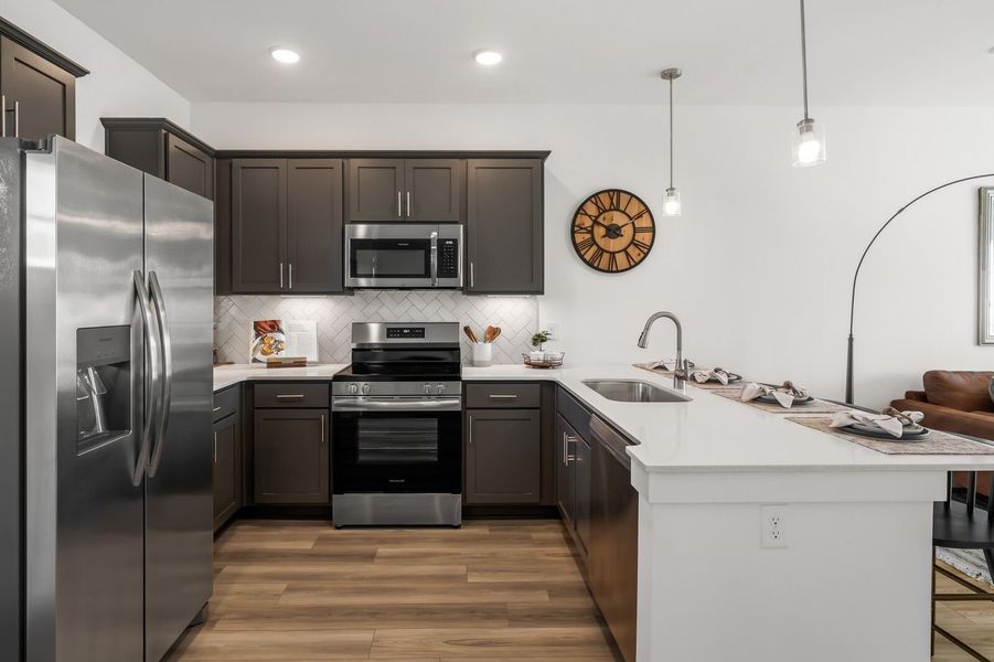 Furnished interior view inside a new home in The Towns at Red River, Gallatin (Image 17).