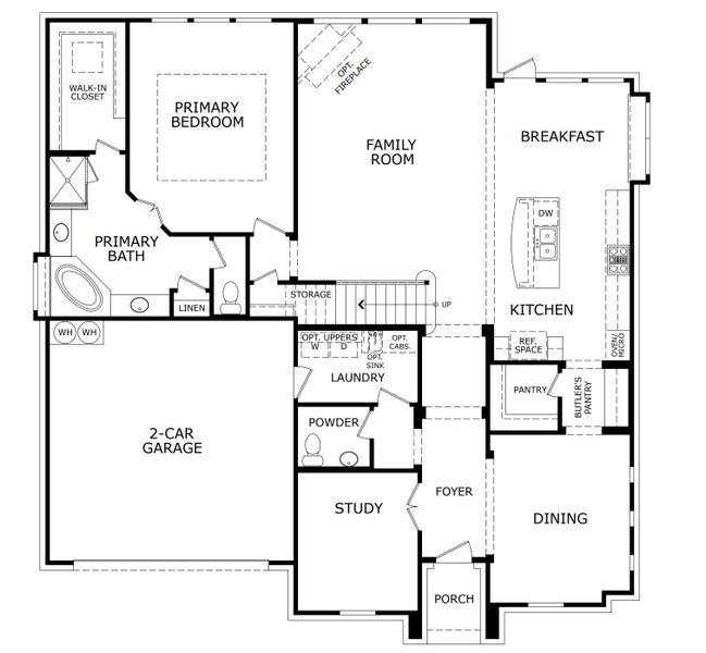2D floor plan layout for the Concept 3135 by Risewell Homes in Silo Mills, Joshua, TX (Image 3). 2D floor plan layout for the Concept 3135 by Risewell Homes in Silo Mills, Joshua, TX (Image 3).
