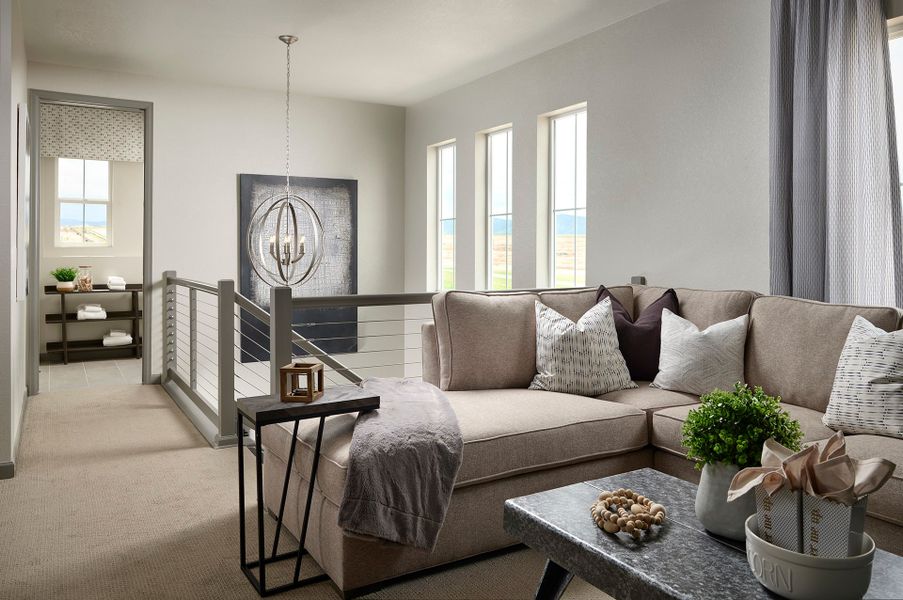 Representative furnished interior of a home built from the 3504 by Tri Pointe Homes in The Aurora Highlands, Aurora (Image 7).