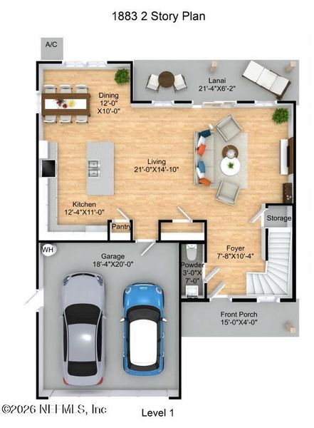2D floor plan layout of this home in , Jacksonville, FL (Image 3).