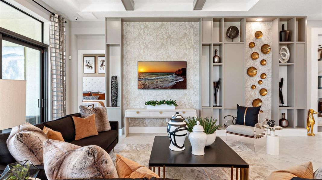 Furnished interior view inside a new home in Cresswind Palm Beach at Westlake, Westlake (Image 31).