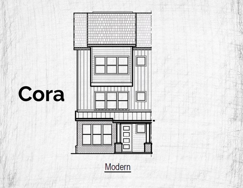 Representative exterior photo of a completed home built from the Cora End Unit by Baker Residential in Atwater Station - Midtown Collection, Fuquay Varina, NC (Image 2).