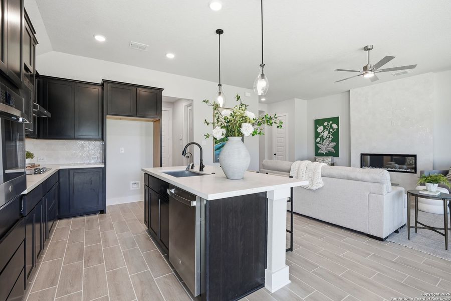 Furnished interior view inside a new home in Alsatian Oaks, Castroville (Image 7).