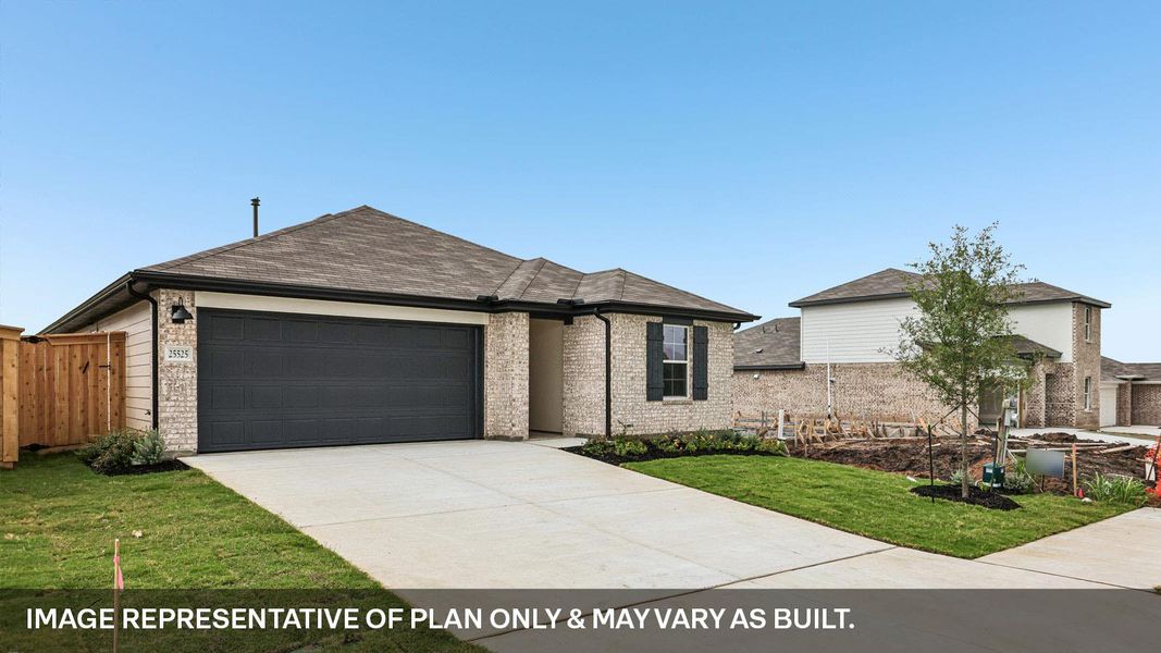 Front exterior of a new home in Briarwood, Elgin, TX, highlighting curb appeal (Image 18). Front exterior of a new home in Briarwood, Elgin, TX, highlighting curb appeal (Image 18).