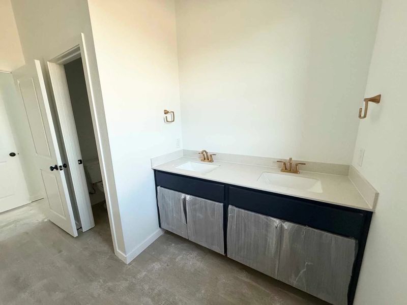 Primary Bathroom Construction Progress featuring the Sapphire Collection