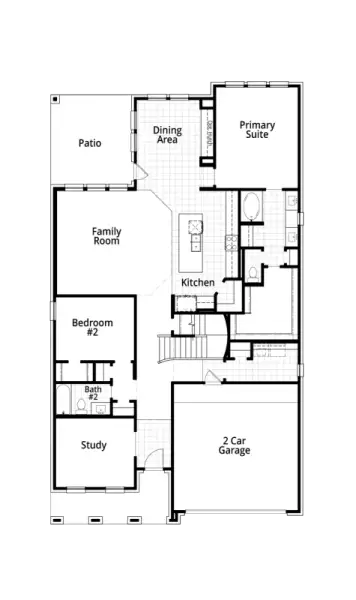 2D floor plan layout of this home in Pecan Square, Northlake, TX (Image 3).