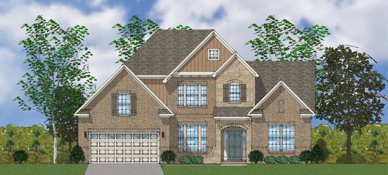 Representative exterior photo of a completed home built from the Bridges II - Elite Collection by Mungo Homes in Suter Estates, Easley, SC (Image 5).