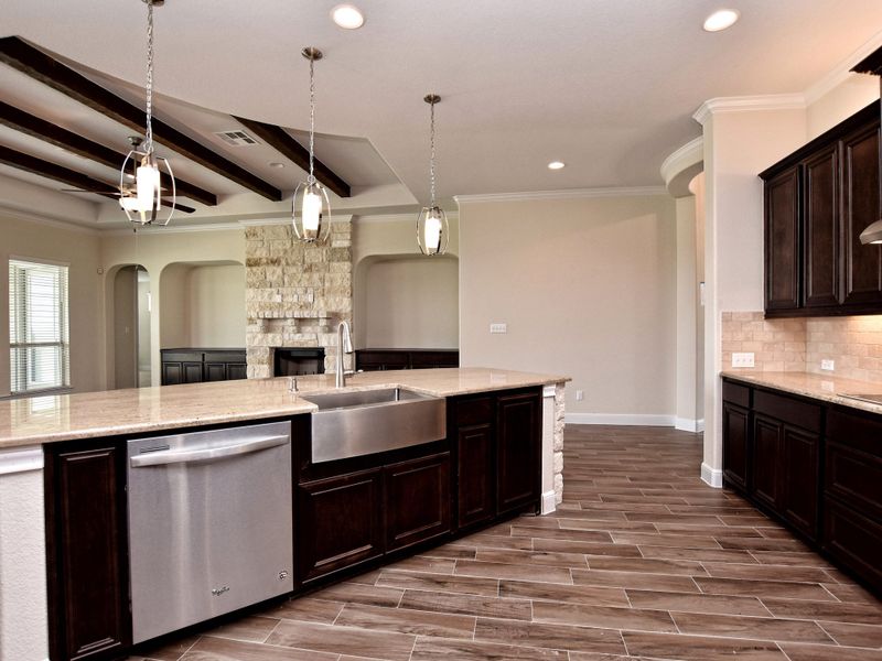 Representative furnished interior of a home built from the San Simeon I by Giddens Homes in Clearwater Ranch, Liberty Hill (Image 330).