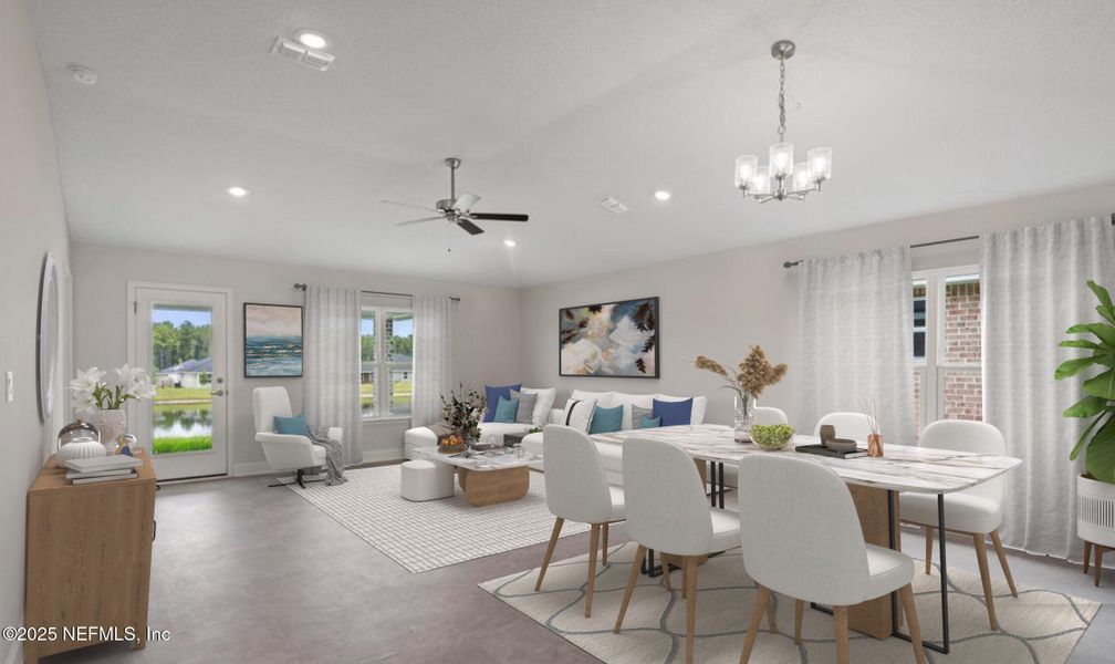 Furnished interior view inside a new home in Shadow Crest at Rolling Hills, Green Cove Springs (Image 8). Furnished interior view inside a new home in Shadow Crest at Rolling Hills, Green Cove Springs (Image 8).