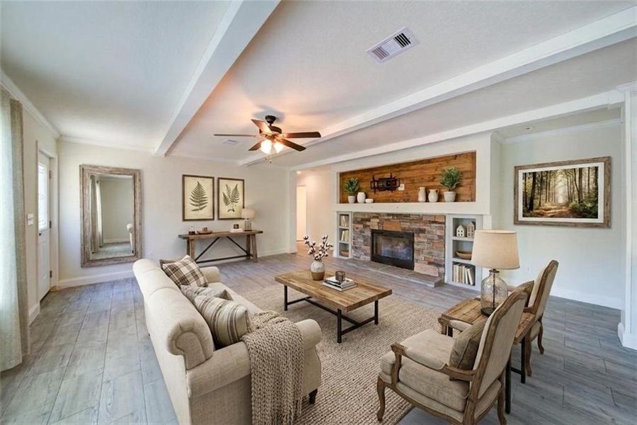 Furnished interior view inside a new home in , Blue Ridge (Image 13). Furnished interior view inside a new home in , Blue Ridge (Image 13).